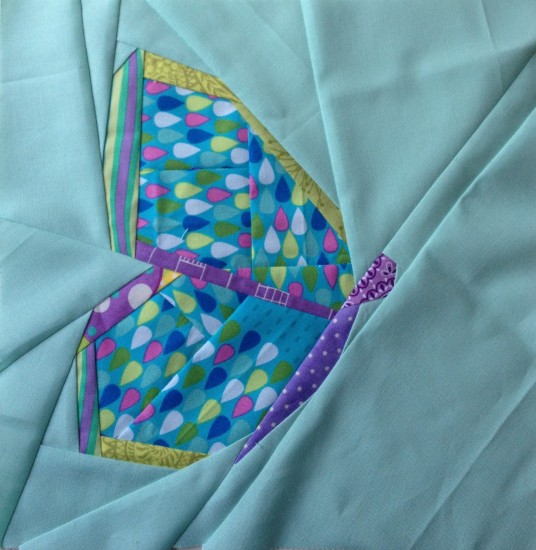 Paper pieced butterfly quilt block