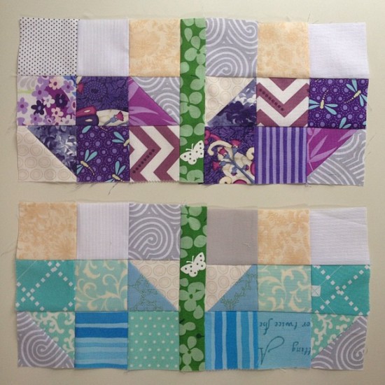 Scrappy sprout quilt blocks