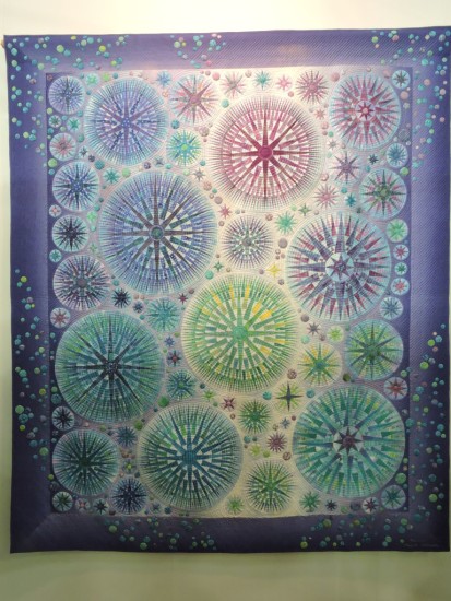 Purple and green quilt at Tokyo Quilt Show