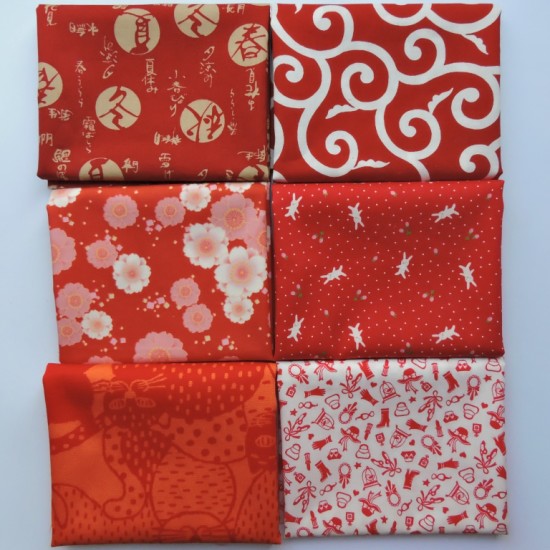 red Japanese fabric