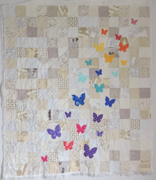 Swarm butterfly rainbow quilt