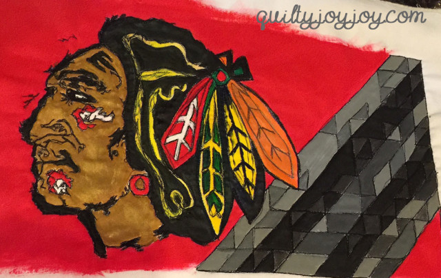 BlackHawks mini quilt