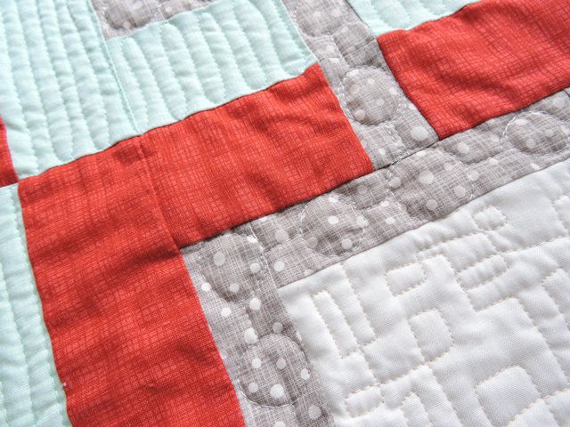 Pearl Gray free motion quilting