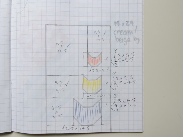 cat quilt block design sketch