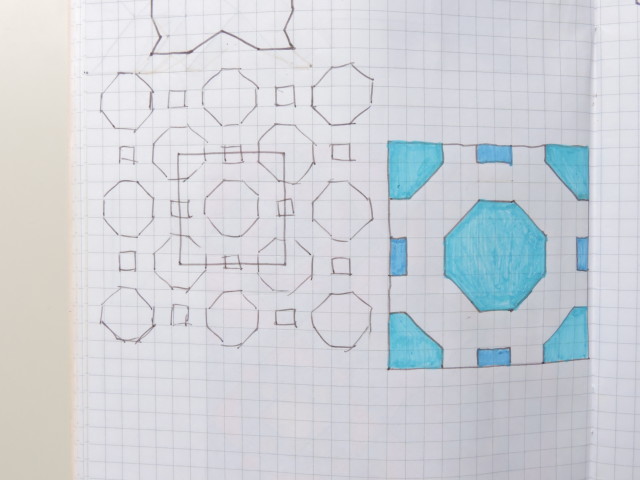 magic 8 ball quilt design sketch