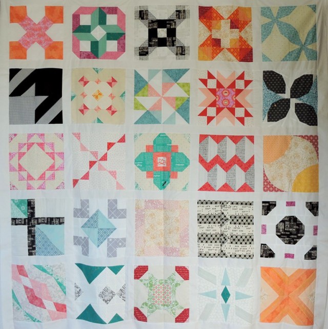 The Bee Hive sampler quilt top