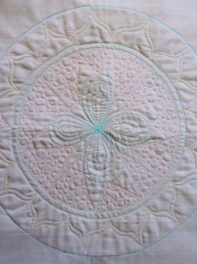 wholecloth quilted mandala pillow