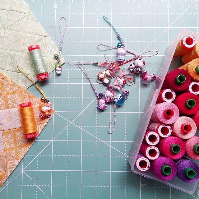 Aurifil Hello Kitty quilt blocks