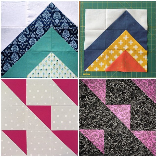 Modern HST Sampler quilt blocks March