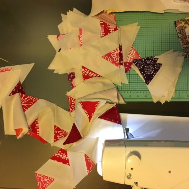 Little Ruby chain piecing