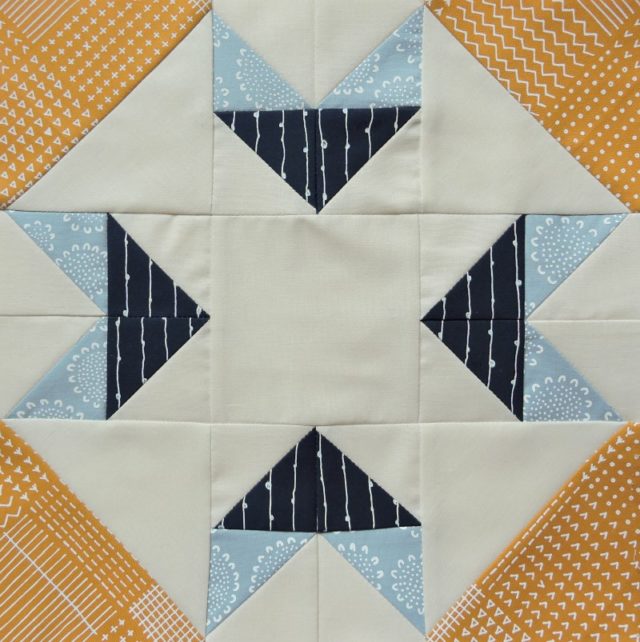 Modern HST Sampler Introspection quilt block tutorial