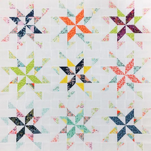 Starlight pattern tester Erin 12in block quilt