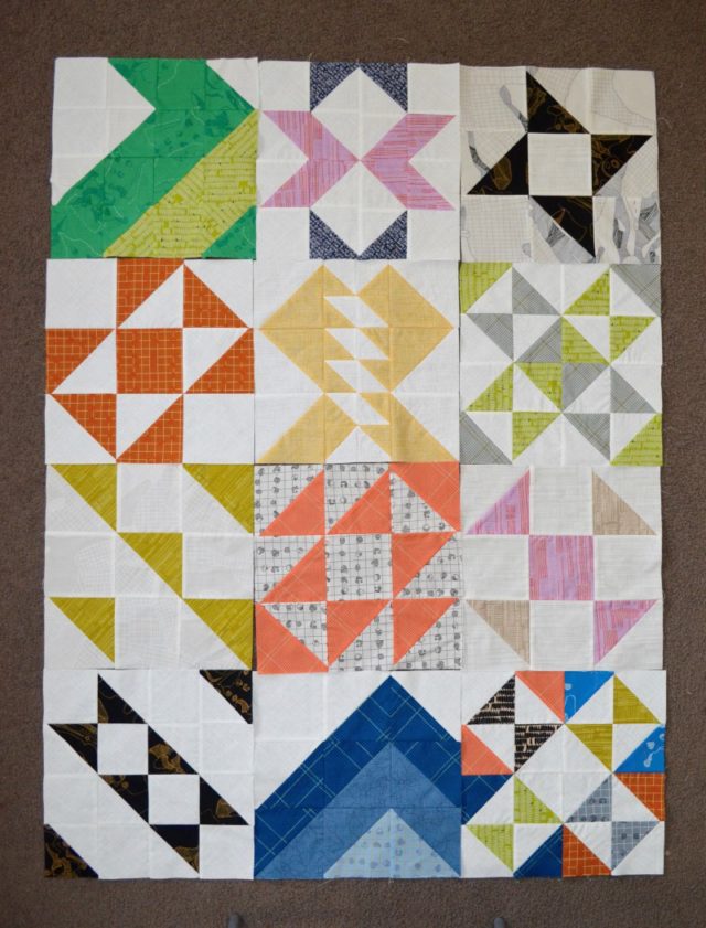 Modern HST Sampler quilt Ms Midge