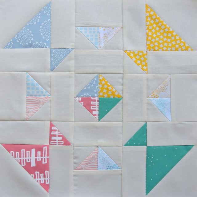 Modern HST Sampler Confetti quilt block tutorial