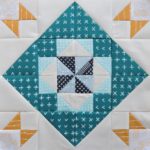 Modern HST Sampler Diamond Twirl quilt block tutorial at BlossomHeartQuilts.com