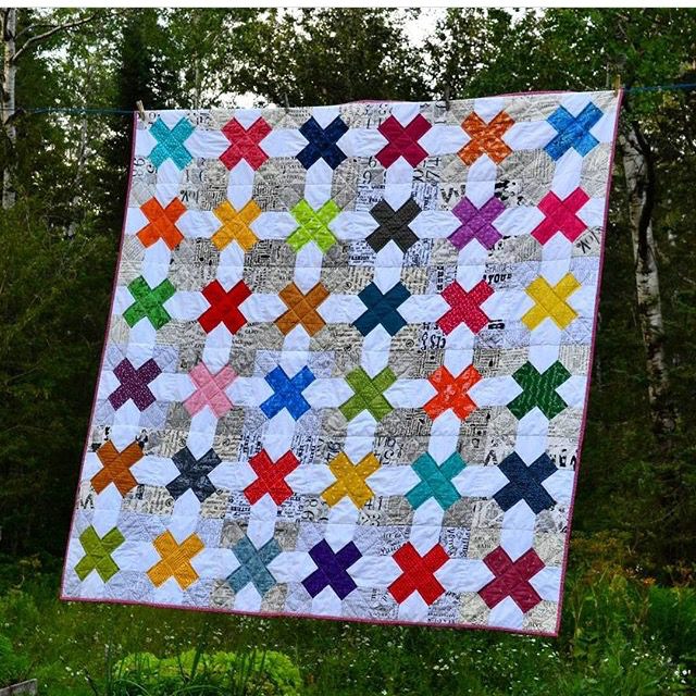 X and O quilt using free quilt pattern