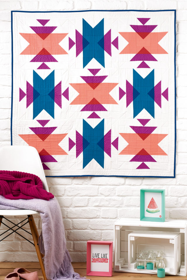 Emblematic quilt pattern by BlossomHeartQuilts.com