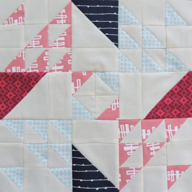 Modern HST Sampler Nip Tuck quilt block 24
