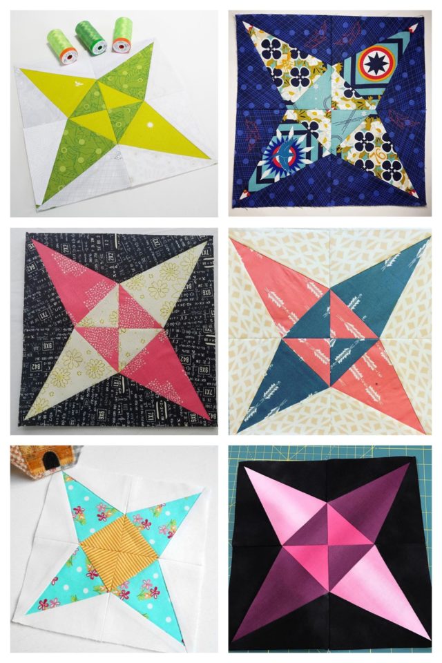 Foundation paper pieced star blocks using the Sirius pattern from BlossomHeartQuilts.com