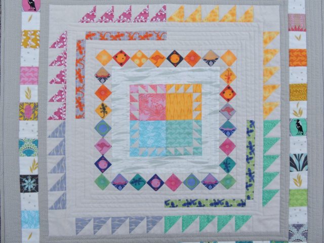 Made Modern In Australia medallion quilt detail by BlossomHeartQuilts.com