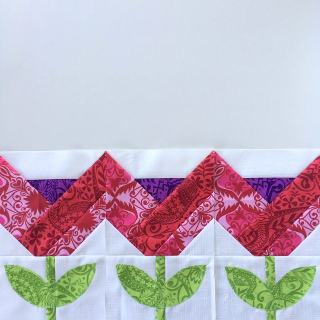 Dutch Tulips quilt blocks made by BlossomHeartQuilts.com
