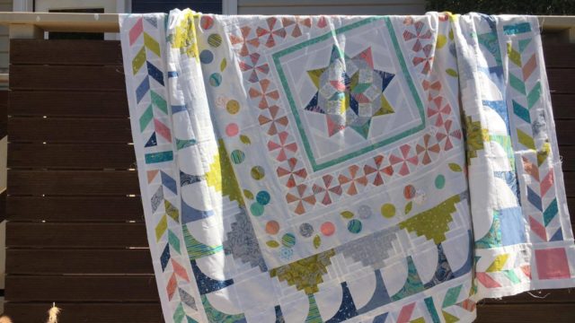 Girt By Sea is a modern medallion quilt pattern by Aussie quilt designers for Modern Makers Retreat