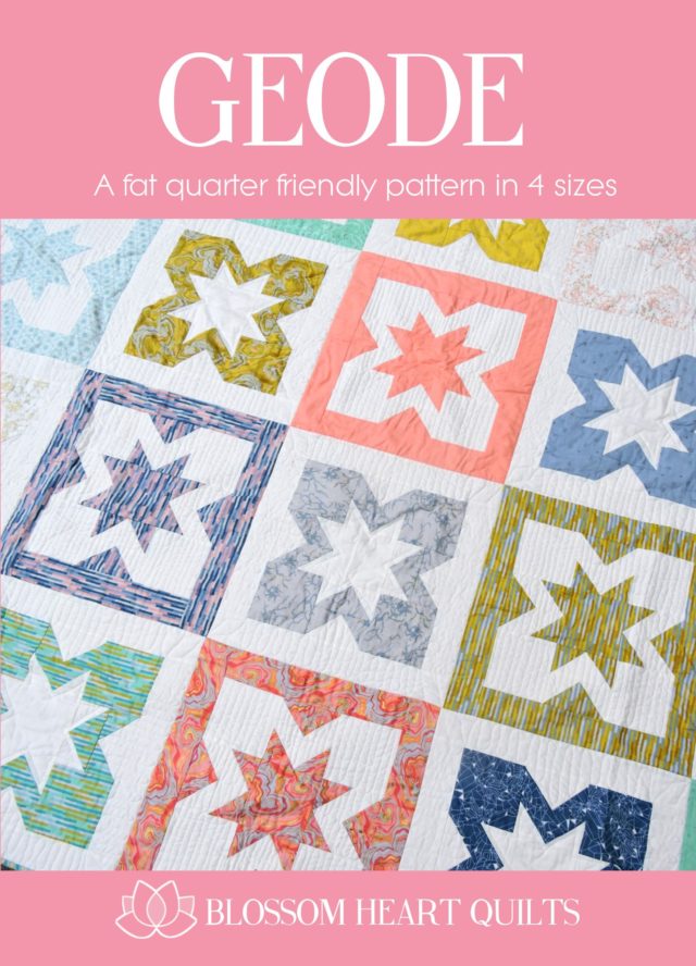 Geode quilt pattern front cover by Blossom Heart Quilts