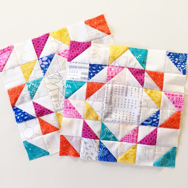 Ripples quilt blocks made from the free tutorial on BlossomHeartQuilts.com