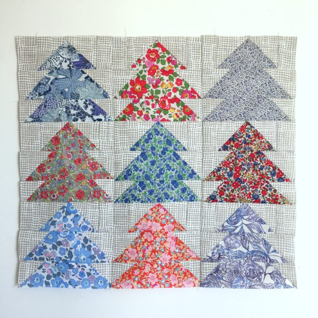 Christmas Tree Farm cushion in Liberty and Maker Maker by BlossomHeartQuilts.com