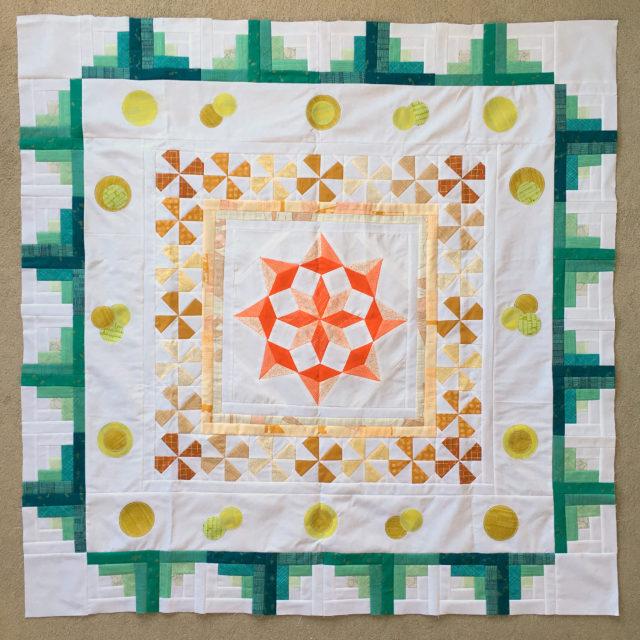 Girt By Sea modern medallion quilt in Carolyn Friedlander by BlossomHeartQuilts.com