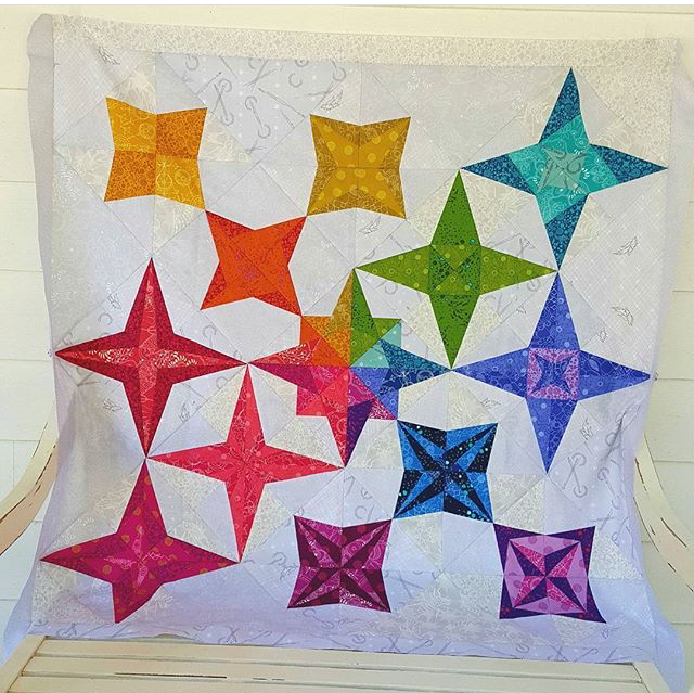 Milky Way Sampler quilt by gardenvariety_ from the pattern by BlossomHeartQuilts.com