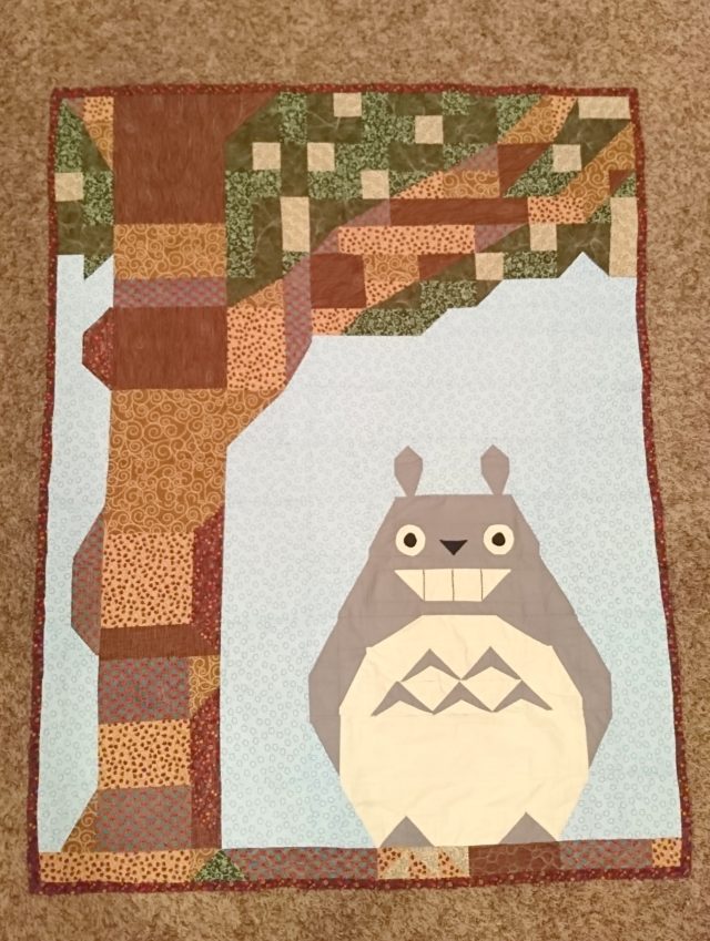 Totoro baby quilt like seen on BlossomHeartQuilts.com