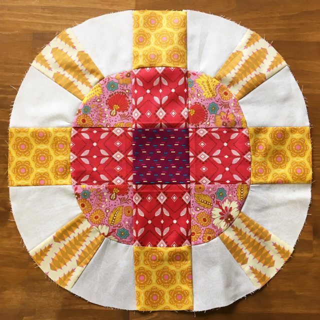 Cog and Wheel quilt block progress