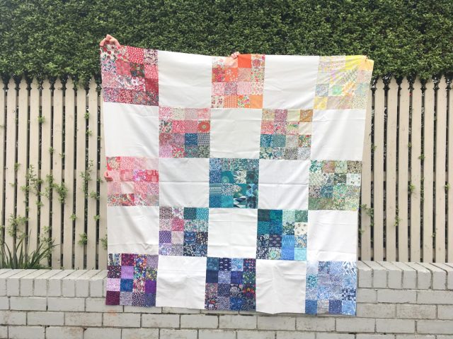 Rainbow Liberty quilt blocks by BlossomHeartQuilts.com