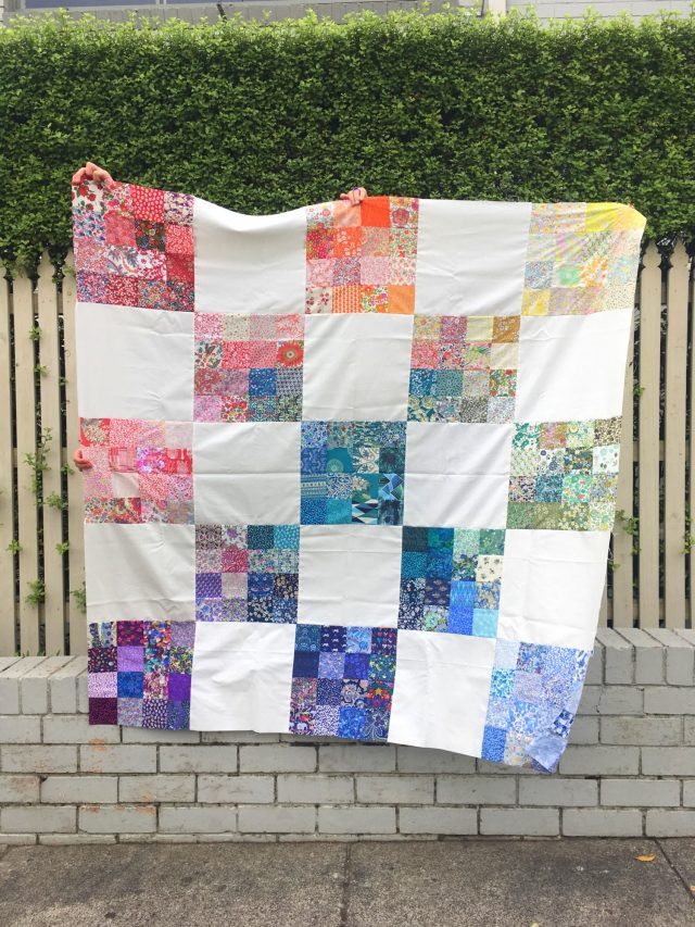 Rainbow Liberty quilt by BlossomHeartQuilts.com