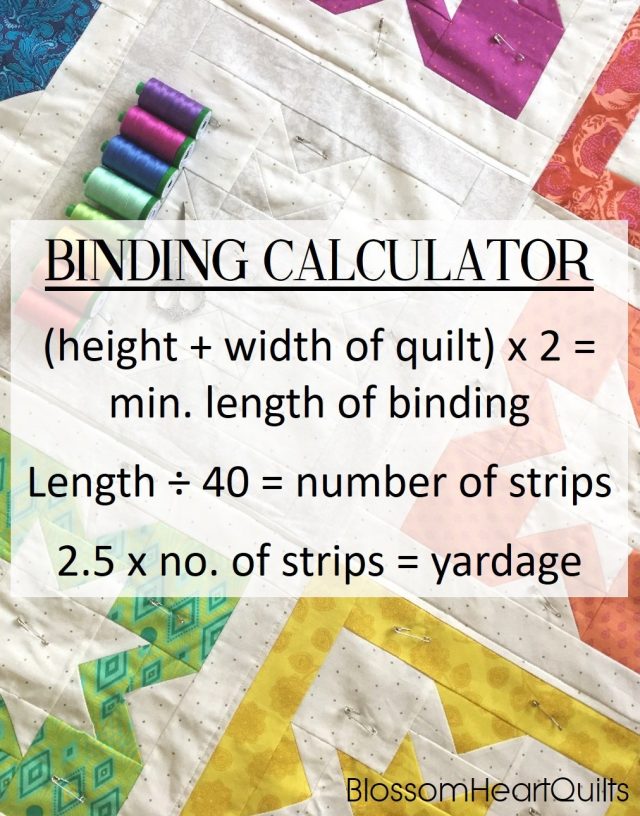 Quilt binding calculator maths and machine binding tutorial by BlossomHeartQuilts.com