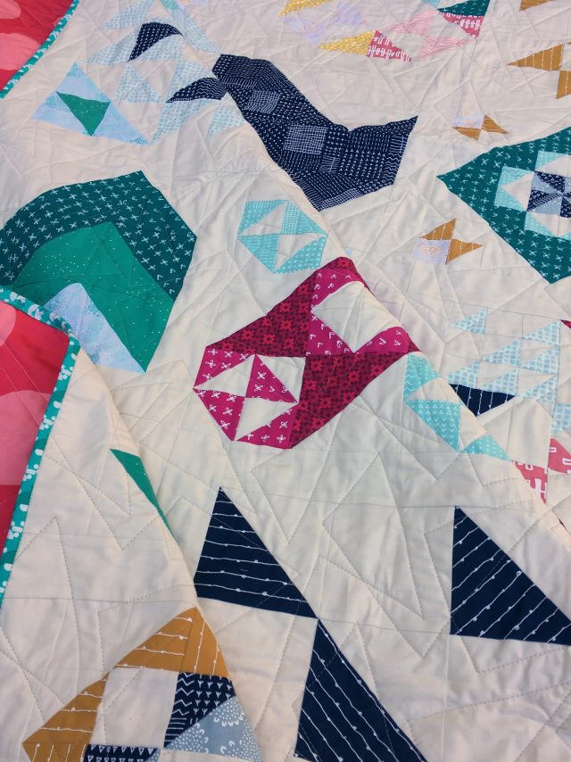 half-square triangle sampler quilt