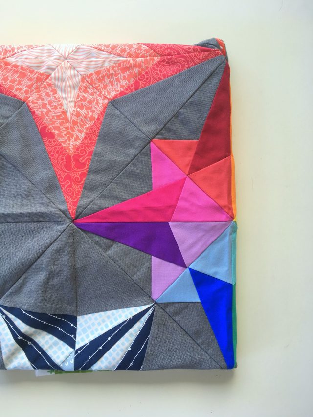 Rainbow star quilt