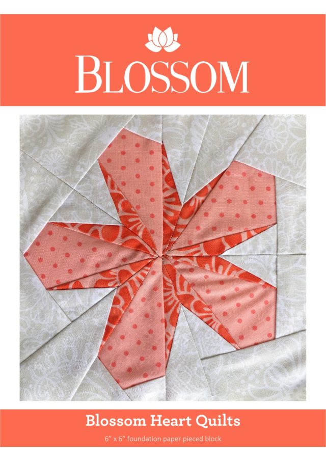 A cherry blossom quilt block pattern