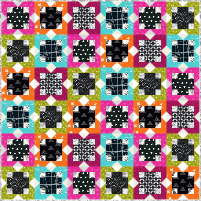 Star Plus inverse citrus quilt using EQ8