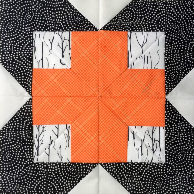 Star Plus quilt block made from the free pattern on BlossomHeartQuilts.com