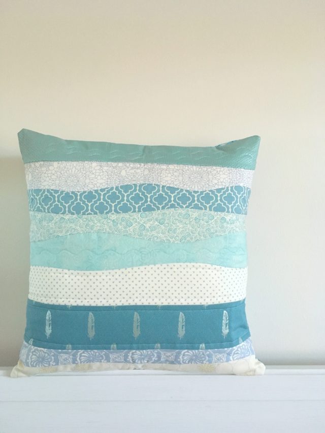 Improv curves pillow by BlossomHeartQuilts.com