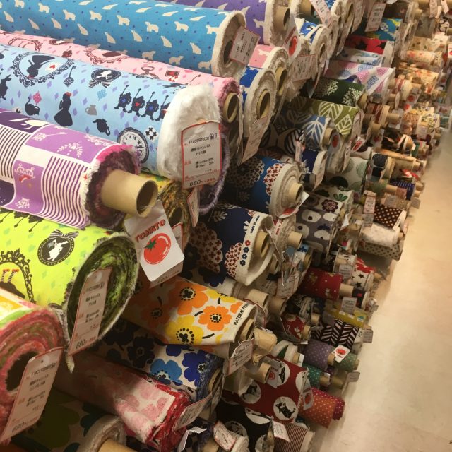 Fabric shopping in Tomato store in Nippori Tokyo