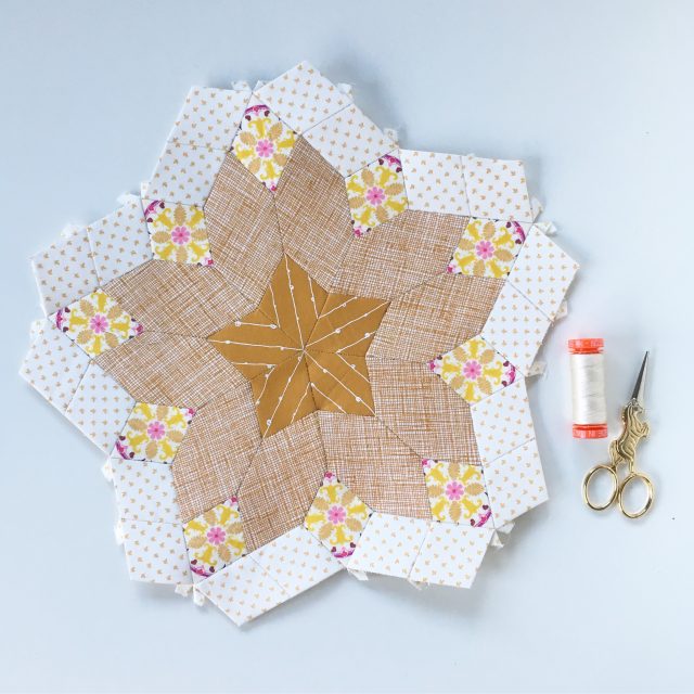 Pollinate quilt centre rosette by BlossomHeartQuilts.com