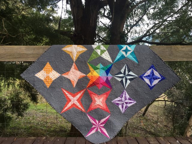Rainbow star quilt