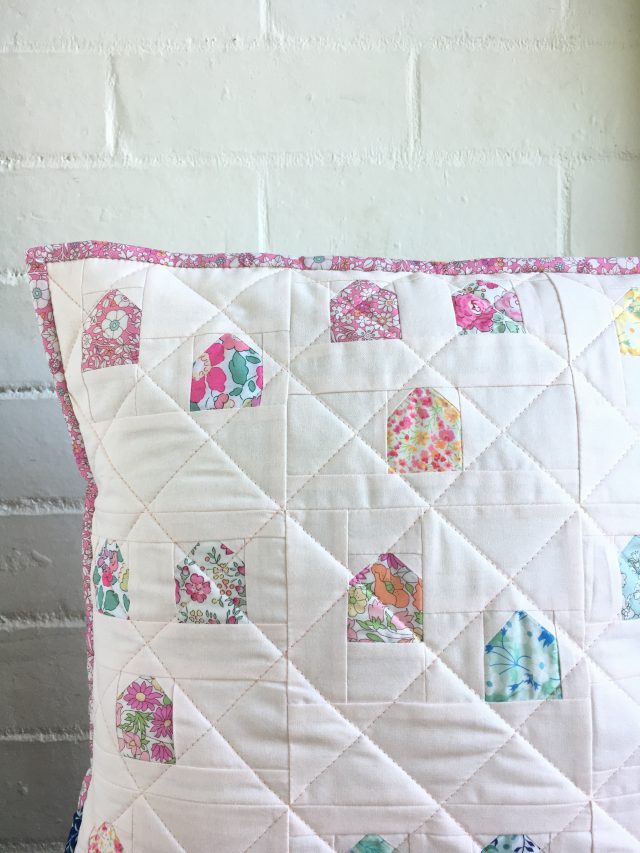 Rainbow Liberty cushion by BlossomHeartQuilts.com