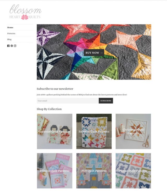 Blossom Heart Quilts patterns - moving your shop to Shopify