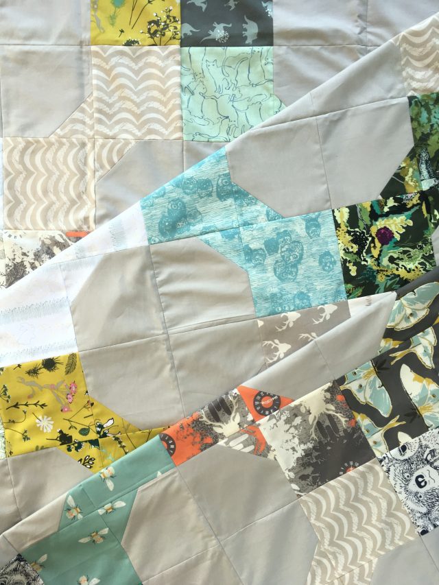 A Bow Tie quilt for a boy made by BlossomHeartQuilts.com from Quilt Big book by Jemima Flendt