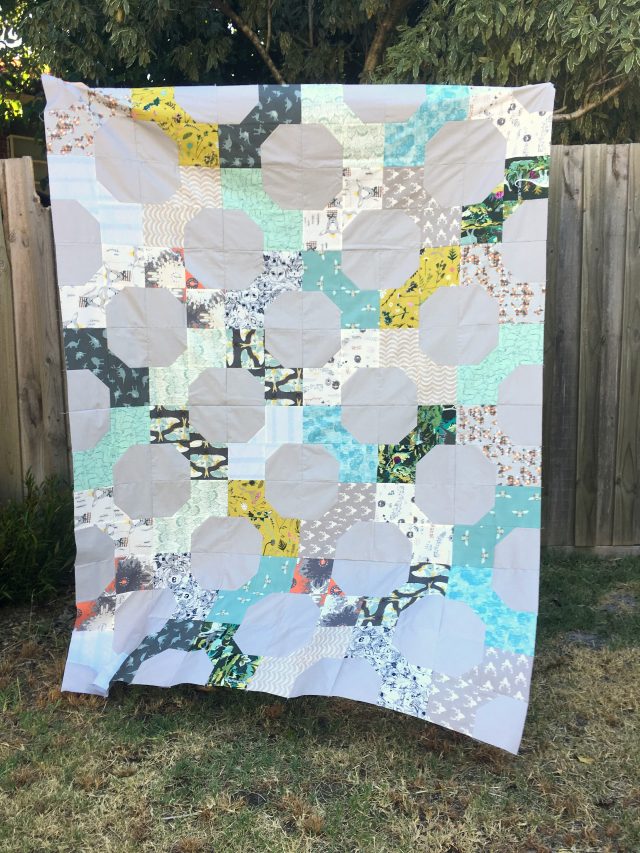 Bow Tie quilt for a boy made by BlossomHeartQuilts.com from Quilt Big book by Jemima Flendt