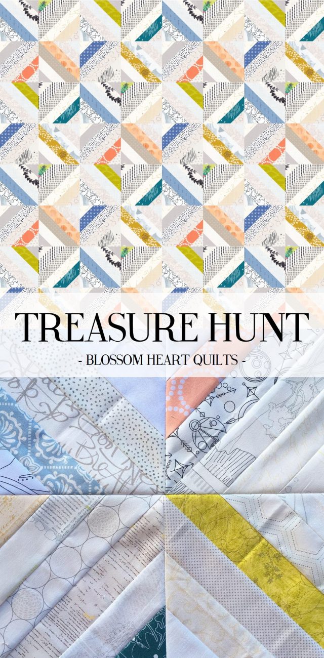 Low volume Treasure Hunt quilt pattern by BlossomHeartQuilts.com and EQ8